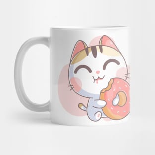 Kitten character eating a donut Mug